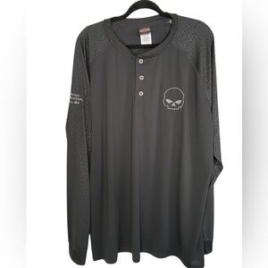 Harley-Davidson long sleeve Tshirt with three front buttons, size 3XL